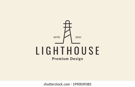 lines hipster lighthouse logo symbol vector icon illustration graphic design