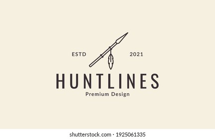 lines hipster spear logo design vector icon symbol illustration