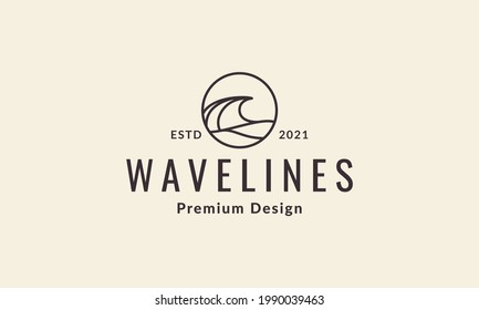 lines hipster waves logo vector icon illustration design