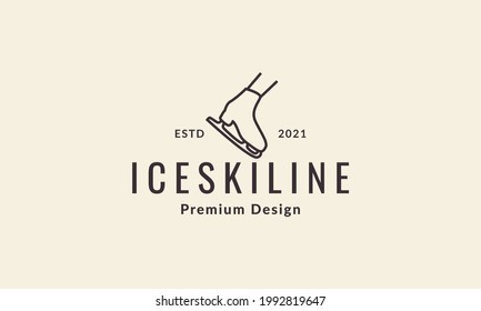 lines ice skates logo vector icon illustration design