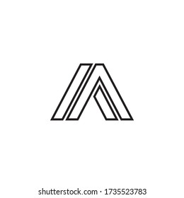 A A lines icon design illustration