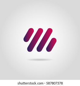 Lines icon logo vector design on white background