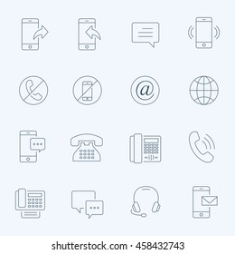 Lines icon set - communication