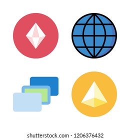 lines icon set. vector set about worldwide, depth perception and prism icons set.