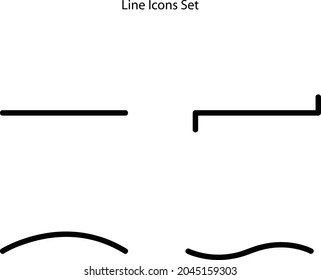 lines icons set isolated on white background. Geometric decoration element. Vector illustration.