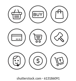 lines icons set vector, e-commerce vector