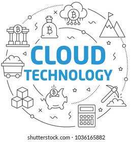 Lines illustration cloud technology