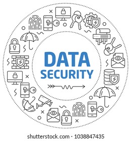 Lines illustration data security