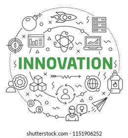 Lines Illustration Flat Circle and icons innovation