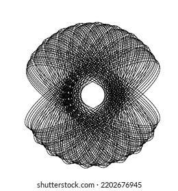 Lines in imperfect circles isolated on white background. Spiral Vector Illustration. Technology round. Wave Logo. Design elements. Abstract geometric shapes.