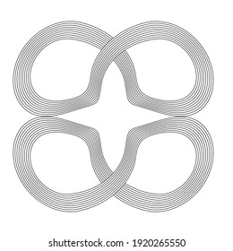 Lines in infinity Form . Spiral Vector Illustration .Technology round. Wave Logo . Design element . Abstract Geometric shape .
