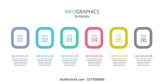 Lines infographic design template with icons and 6 options or steps. Infographics for business concept, presentation, workflow layout, process diagram, info graph. Vector eps 10