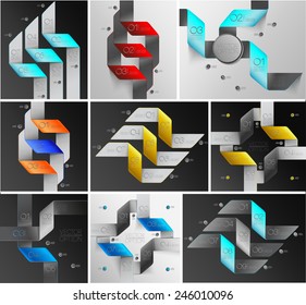 Lines infographics set. Template for diagram, presentation and chart. Business concept with options, parts, steps or processes. Abstract background.