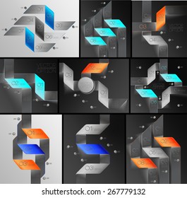 Lines infographics set. Template for diagram, presentation and chart. Business concept with options, parts, steps or processes. Abstract background.