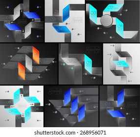 Lines infographics set. Template for diagram, presentation and chart. Business concept with options, parts, steps or processes. Abstract background.
