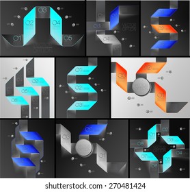 Lines infographics set. Template for diagram, presentation and chart. Business concept with options, parts, steps or processes. Abstract background.