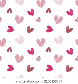 Líneas dentro del corazón sobre un fondo blanco. Corazón de colores sin resplandor. Patrón para el Día de San Valentín.