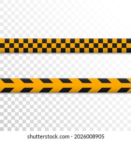 Lines of insulation, warning tapes. Signs of danger. Isolated on transparent background. Vector illustration, eps 10.