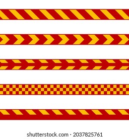 Líneas de aislamiento, cintas de advertencia. Señales de peligro. Aislado sobre un fondo transparente. Ilustración vectorial, eps 10.