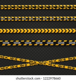 Lines isolated. Warning tapes. Caution. Danger signs. Vector illustration.