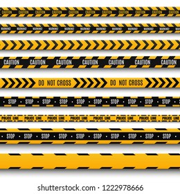 Lines isolated. Warning tapes. Caution. Danger signs. Vector illustration.