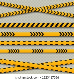Lines isolated. Warning tapes. Caution. Danger signs. Vector illustration.
