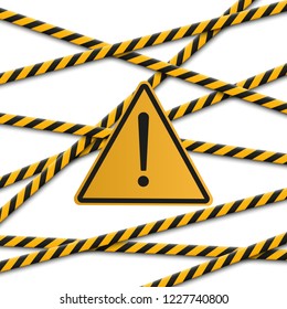 Lines isolated. Warning tapes. Caution. Danger signs. Vector illustration.