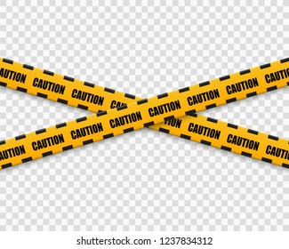 Lines isolated. Warning tapes. Caution. Danger signs. Vector illustration.Yellow with black police line and danger tapes. Vector illustration.