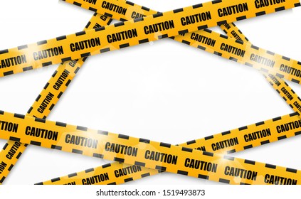 Lines isolated. Warning tapes. Caution. Danger signs. Vector illustration.Yellow with black police line and danger tapes. Vector illustration.