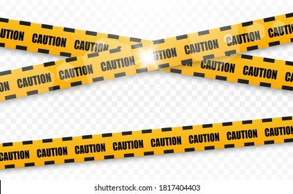 Lines isolated. Warning tapes. Caution. Danger signs. Vector illustration.Yellow with black police line and danger tapes. Vector illustration.	