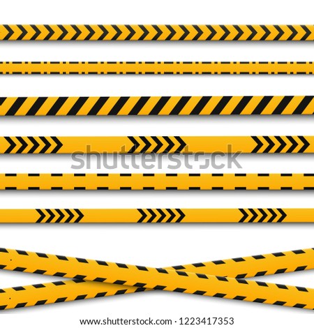 Lines isolated. Warning tapes. Caution. Danger signs. Vector illustration.