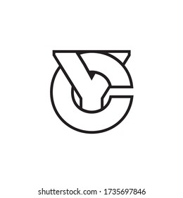 lines letter CY / YC design vector