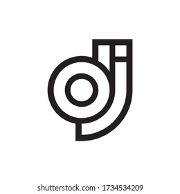 lines letter D J design concept