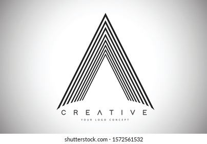 A Lines Letter Logo Vector Design. Creative A Letter Icon Vector Illustration.