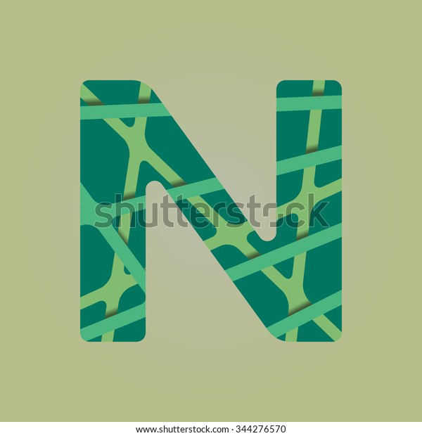 Lines Letter Natural Color Letters Green Stock Vector (Royalty Free ...