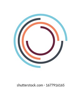 lines loading circle flat style icon design, Progress upload interface download website internet digital and downloading theme Vector illustration