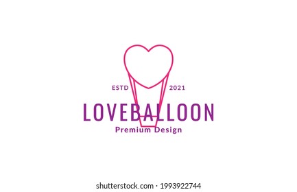 líneas amar forma globo de aire logotipo vectorial ilustración de icono