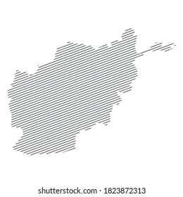 mapa de líneas de Afganistán aislado en fondo blanco