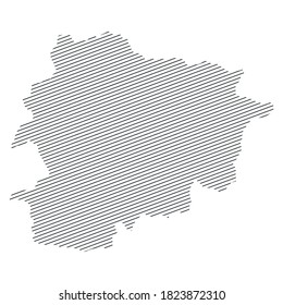 lines map of Andorra isolated on white background