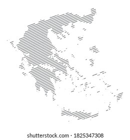 mapa de líneas de Grecia aislado en fondo blanco