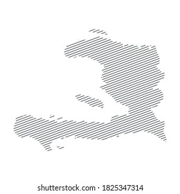 lines map of Haiti isolated on white background