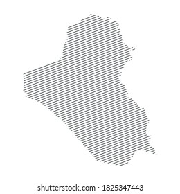 lines map of Iraq isolated on white background