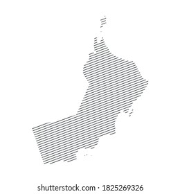 lines map of Oman isolated on white background