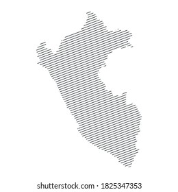 Linienplan von Peru einzeln auf weißem Hintergrund
