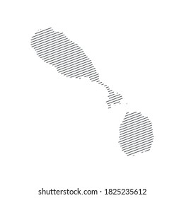 lines map of Saint Kitts isolated on white background