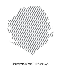 lines map of Sierre Leone isolated on white background