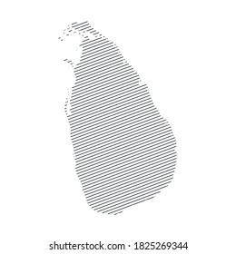 lines map of Sri Lanka isolated on white background
