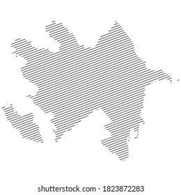 Linien, Karten von Aserbaidschan einzeln auf weißem Hintergrund