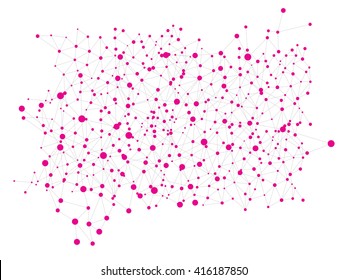 lines and mauve circles in techno space map
