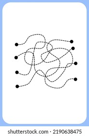 Lines mazes for children's tasks